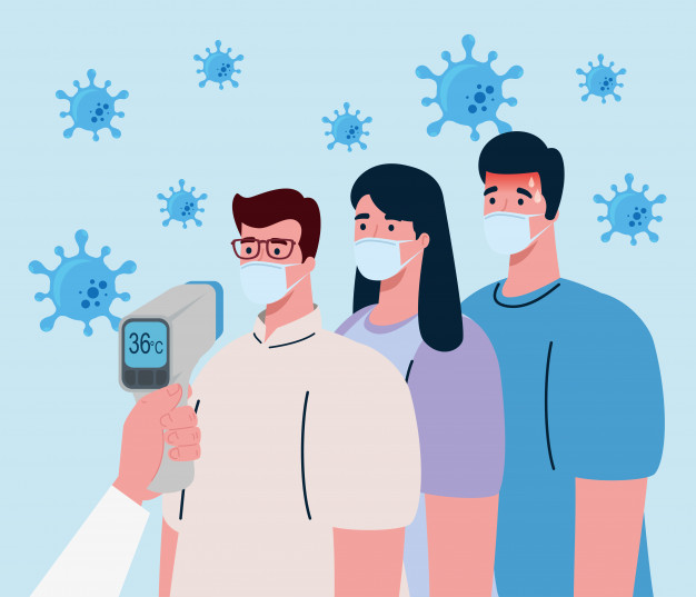 coronavirus hand holding infrared thermometer measure body temperature people check temperature 24877 64397